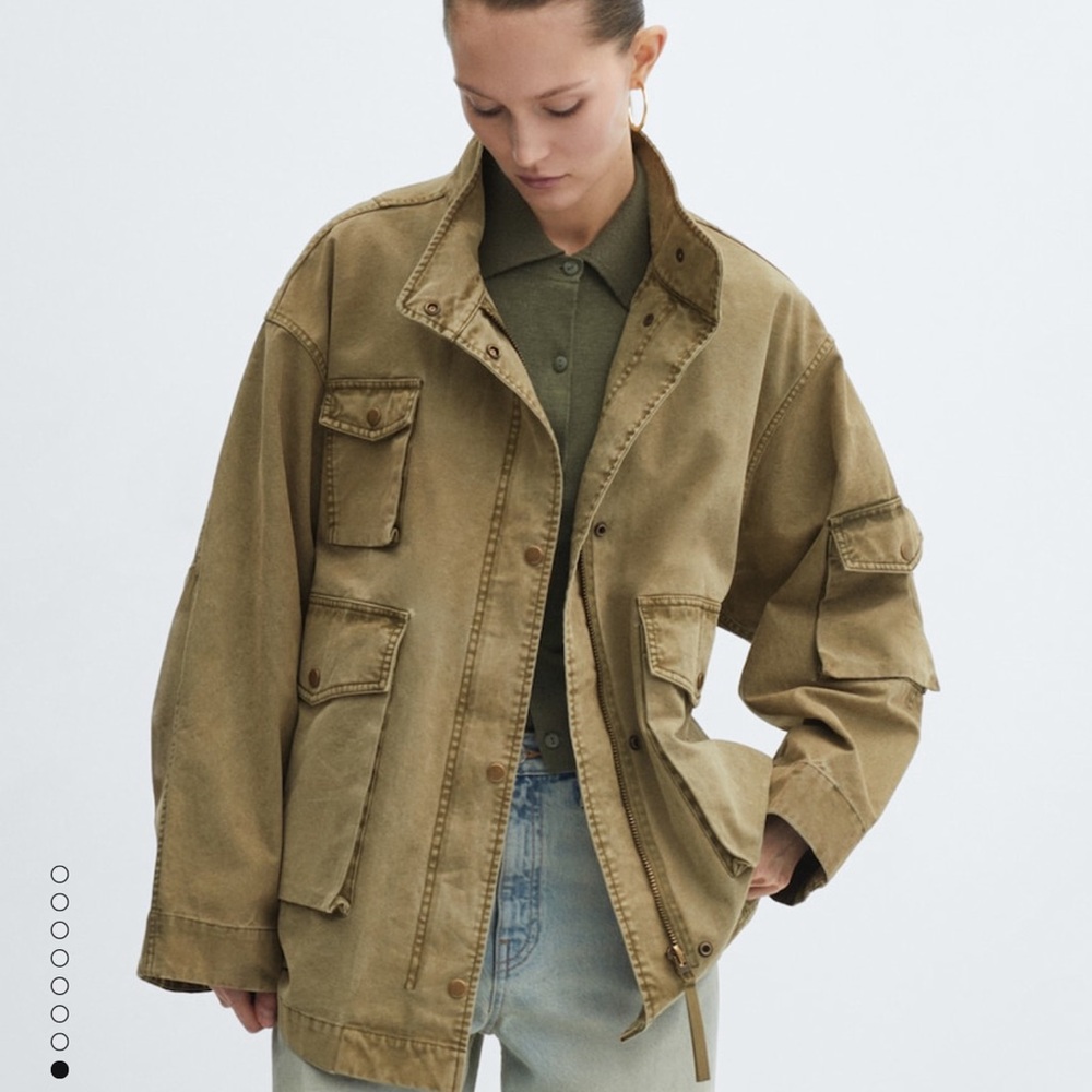 NEW Mango WORN-EFFECT PARKA